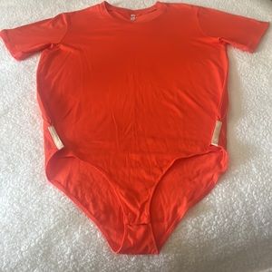 Free People Women’s Orange Cotton Bodysuit (Size Medium)